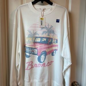 GB White Sweatshirt with Ford Bronco Graphic
